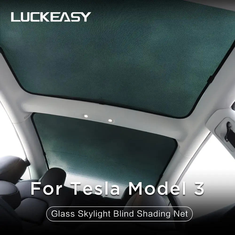 Front Sunshade&Rear Sunshade 2PCS WJM Sunroof Sunshade Glass Roof Sunshade Skylight Blind Shading Net for Tesla Model 3