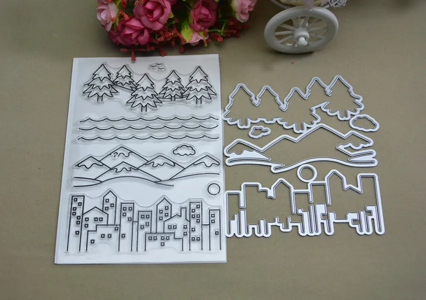 

The tree house Transparent clear Stamp and Metal Cutting Die for DIY Scrapbooking / Card Making/Photo Album Decoration