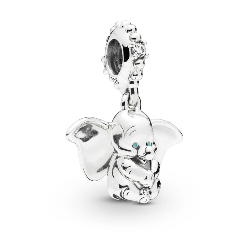 

Original 100% 925 Sterling Silver Dumbo Dangle Charm Fits Pandora Snake Chain Bracelets DIY Elephant Pendant Jewelry 2019 Spring