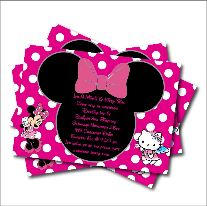 14 pcs/lot Minnie Mouse & Kitty Girls Birthday Party