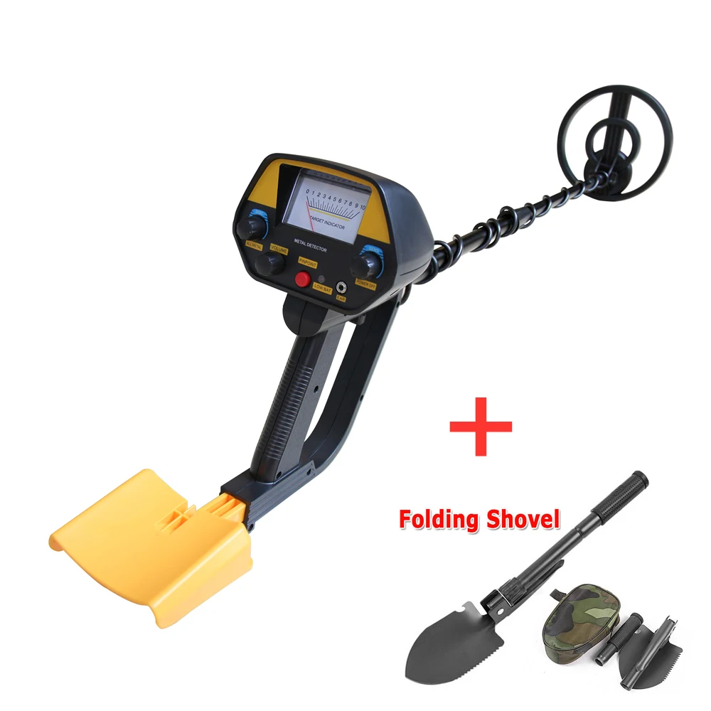 

Lightweight Metal Detector MD-4080 with Pinpoint,Adjustable DISC Function Gold detector with Waterproof Coil Plus Folding Shovel