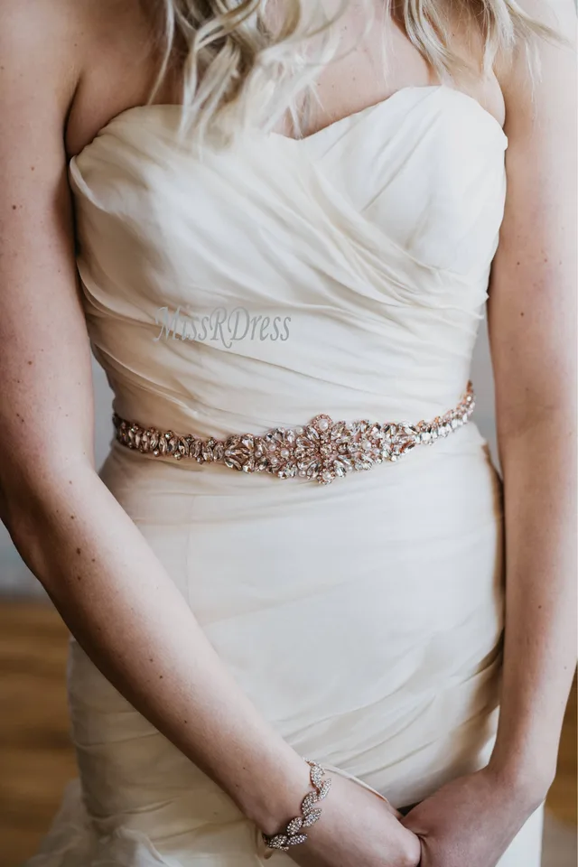 rose gold belts for bridesmaid dresses