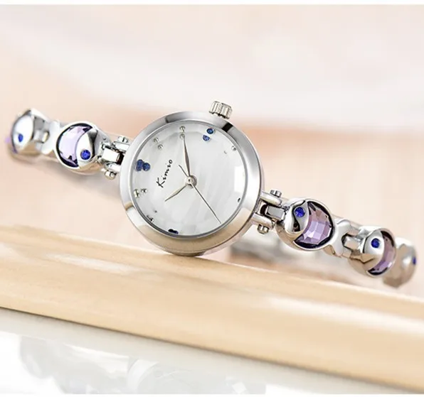 KIMIO Water Fish Gem Crystal Rose Gold Bracelet Watch Women Luxury Brand Quartz Watch Woman Women-dress Wrist Watches For Women