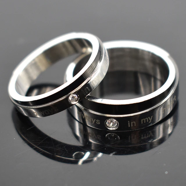 Amumiu His And Hers Promise Ring Sets Rhinestone Stainless Steel Amumiu His And Hers Promise Ring Sets Rhinestone Stainless Steel Love Is Rings Black Tungsten Wedding