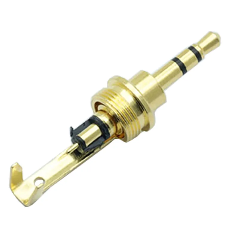 100pcs lot Stereo Jack 2 5mm 3 Poles Male Plug Carbon Fiber 3 Pin 2 5mm Plug Soldering Headphone Wire Connector for 6MM Cable