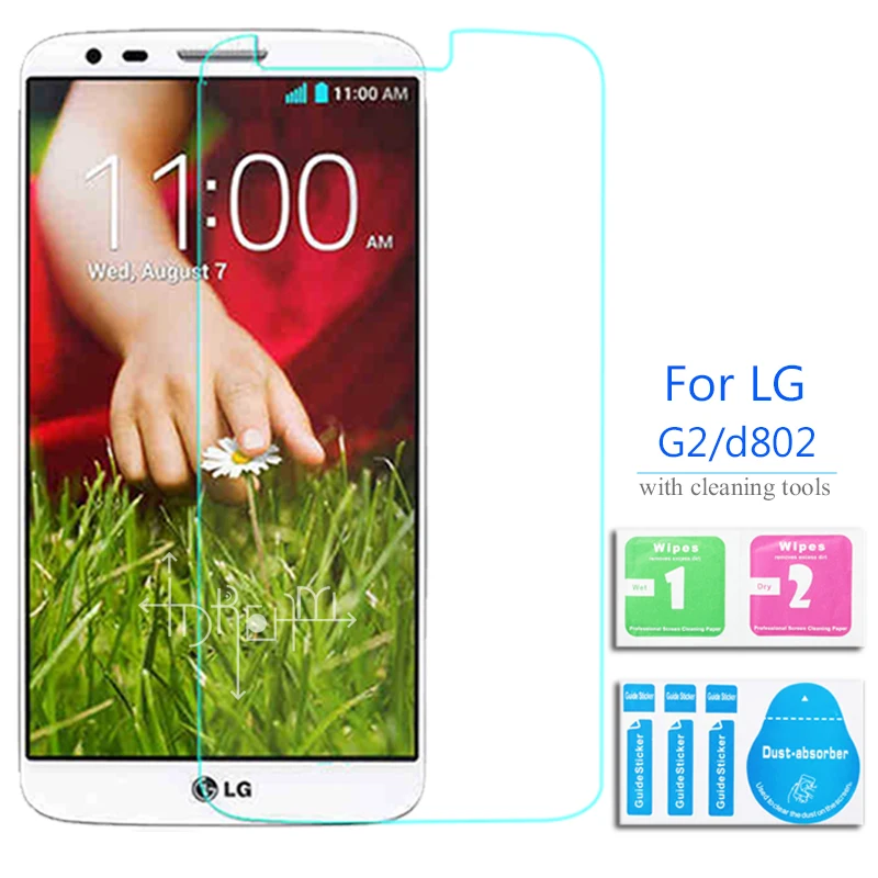 

For Google LG G2 D802 Tempered Glass Screen Protector 9h 2.5d Premium Protective Film for lg g2 cristal templado