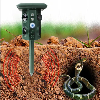 

1pcs Solar Ultrasound Animal Snake Rat Rodent Dogs Cat Repeller Vibration Adjustable Garden Household Supplies Pest Control