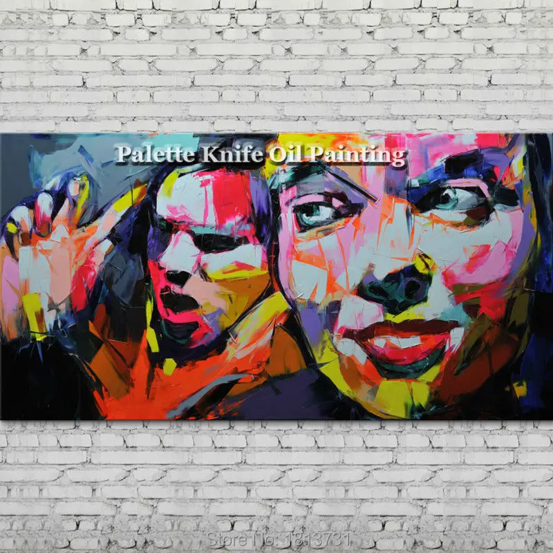 

Palette knife painting portrait Palette knife Face Oil painting Impasto figure on canvas Hand painted Francoise Nielly 12-23