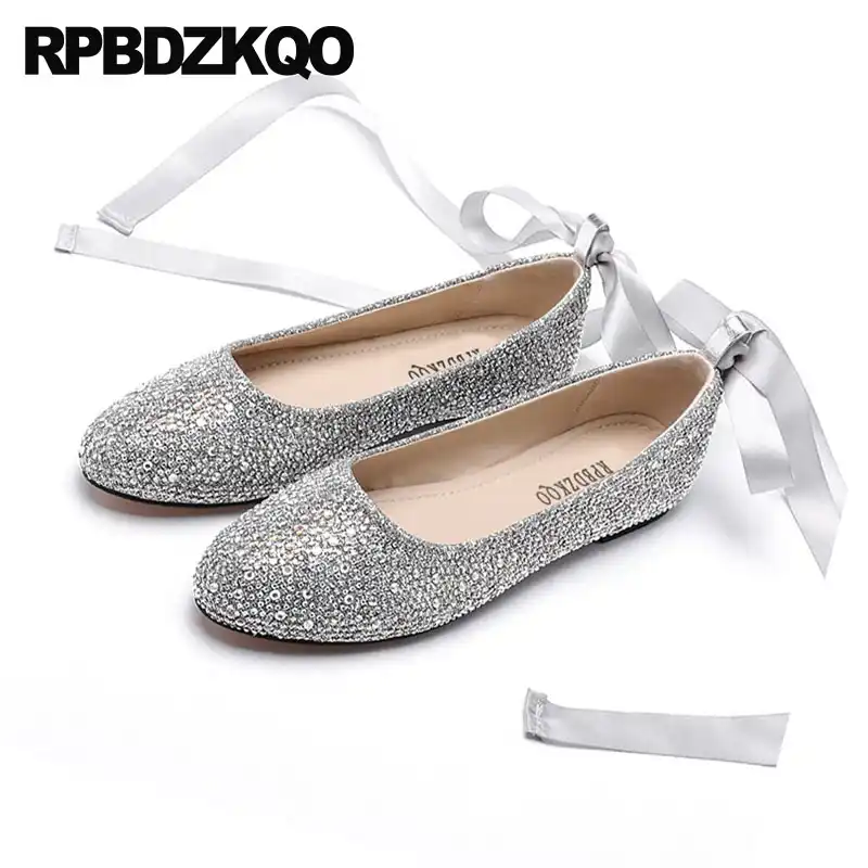 womens silver flats size 11