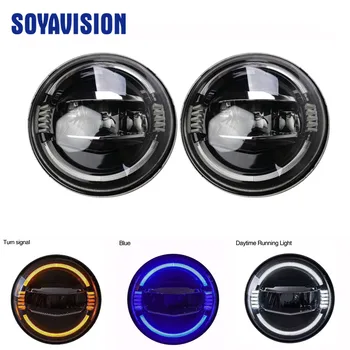 

2PCS 50W 7inch Round Led Headlight High Low Beam DRL Light Yellow Blue Headlamp Headlights For Jeep Wrangler Off Road 4x4