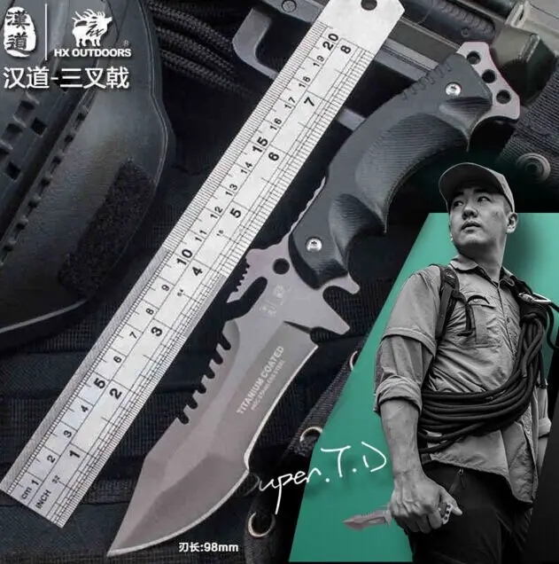 Portable Tactical Survival camping knife 440C Stainless Steel blade 58HRC K10 handle hunting outdoor knife With Nylon Sheath Portable Tactical Survival camping knife 440C Stainless Steel blade 58HRC K10 handle hunting outdoor knife With Nylon Sheath