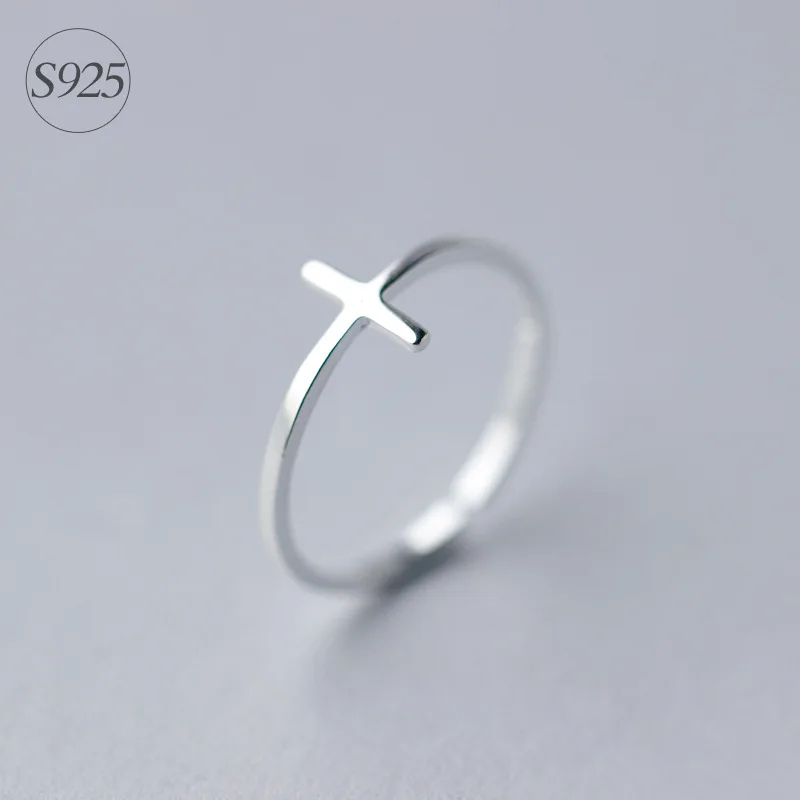 

MIESTILO Simple Cross Authentic 100% 925 Sterling Silver Ring Religious Stacking Rings for Woman Sterling-silver-jewelry Gift
