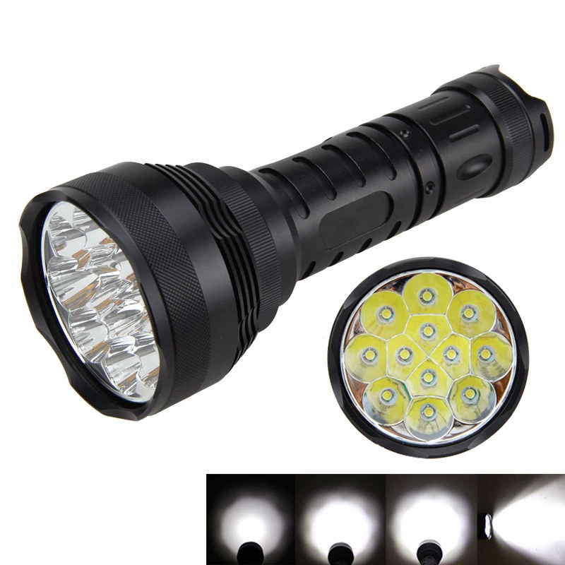 super bright 15000 lumens 12 x XMLT6 LED tactical flashlight outdoor lighting camping hunting