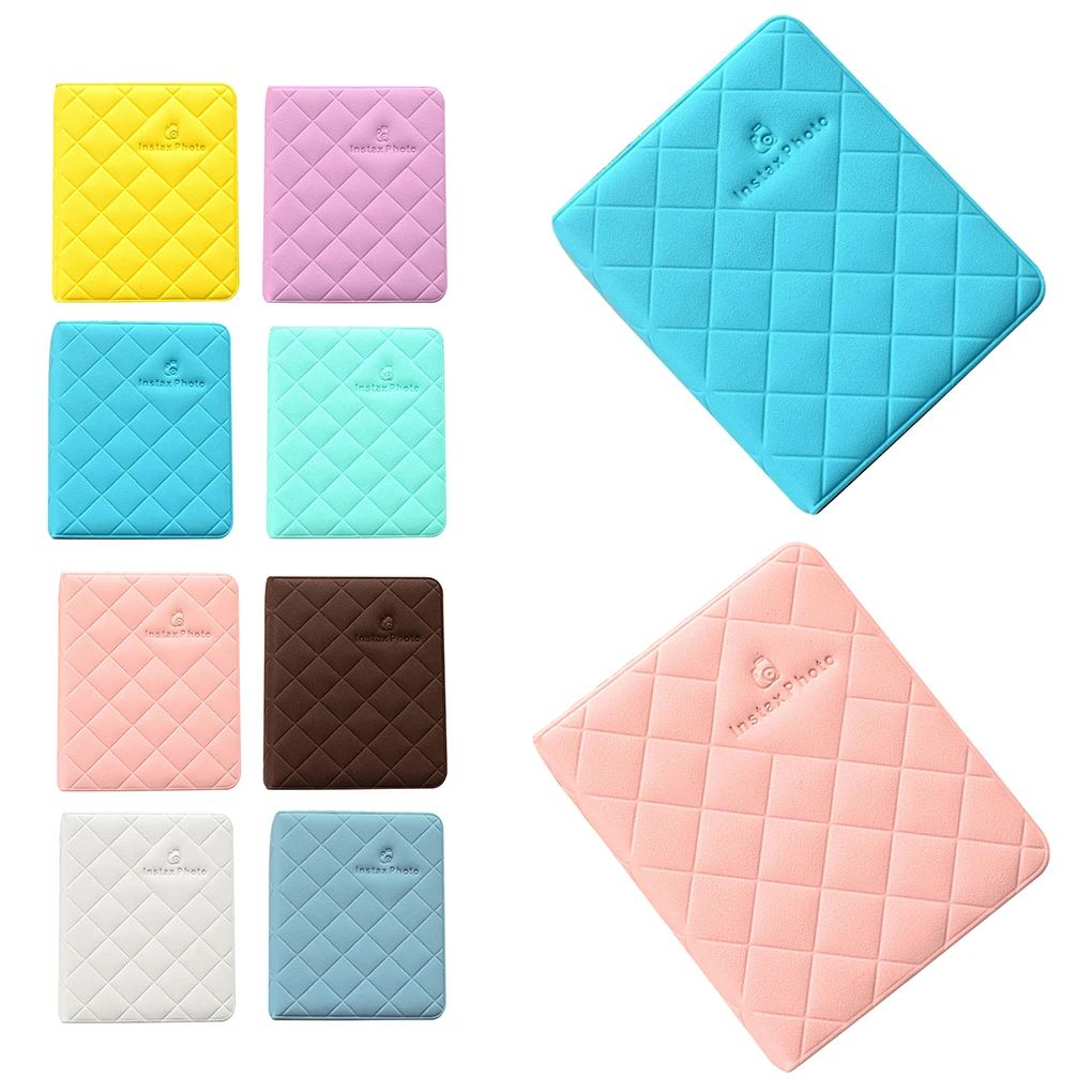 

Standard 3 Inch Polaroid Pictures Album Rhomboid Pattern PU Cover Insert Type Bank Card Bags