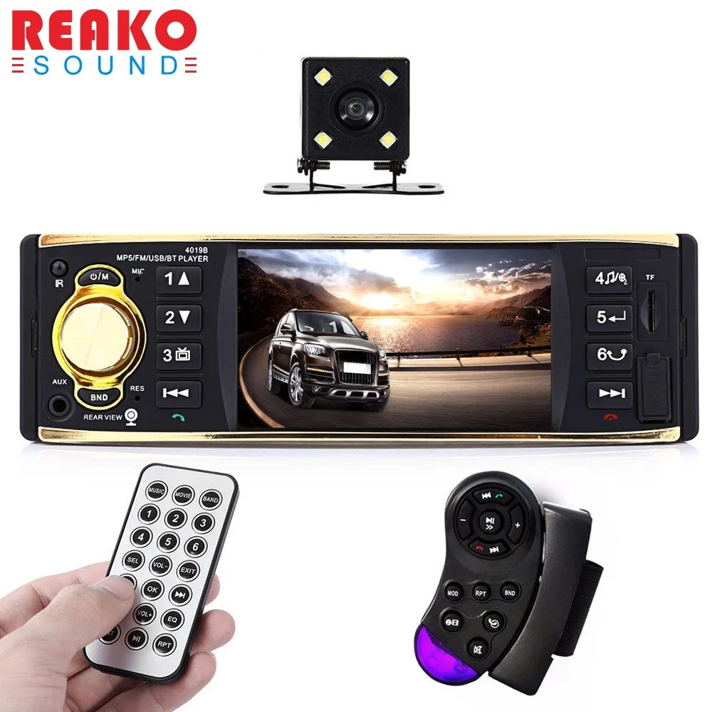 4019B 4.1 inch 1 Din Car Radio Audio Stereo 1Din USB AUX FM Radio Station Bluetooth with