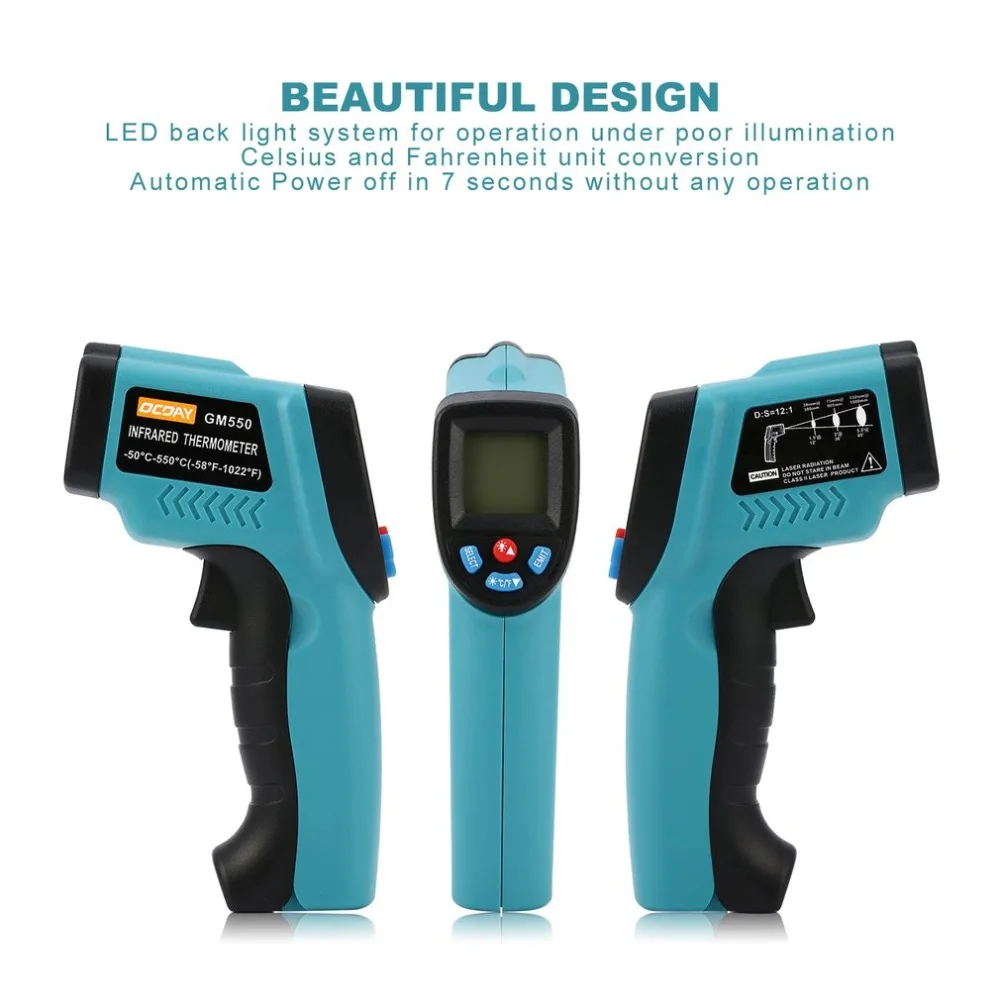 GM550 Digital Infrared Thermometer Pyrometer Aquarium Laser Thermometer