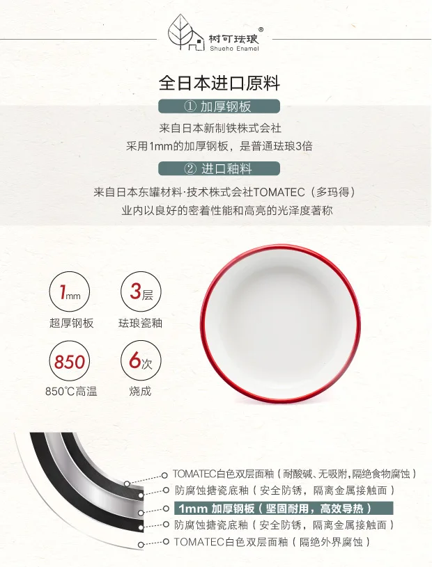 Японская сковорода для выпечки Классическая утолщенная красная синяя сторона большой диск керамическая эмаль блюдо креативная домашняя посуда comal форма для выпечки