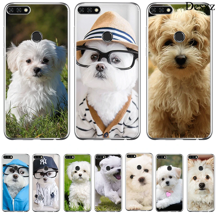 Чехол для Huawei Y5 Y6 Y7 II Prime 2017 2018 чехол телефона I Love Maltese Dog | Мобильные телефоны и
