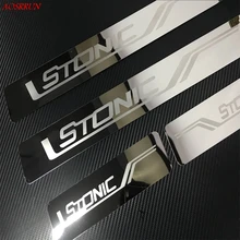 4pcs/lot stainless steel car stickers styling door sill Scuff Plate pedal fit For Kia Stonic 2017 2018 car Accessories styling