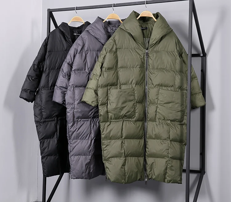 [EAM] 2019 New Winter Hooded Long Sleeve Solid Color Black Cotton-padded Warm Loose Big Size Jacket Women parkas Fashion JD12101