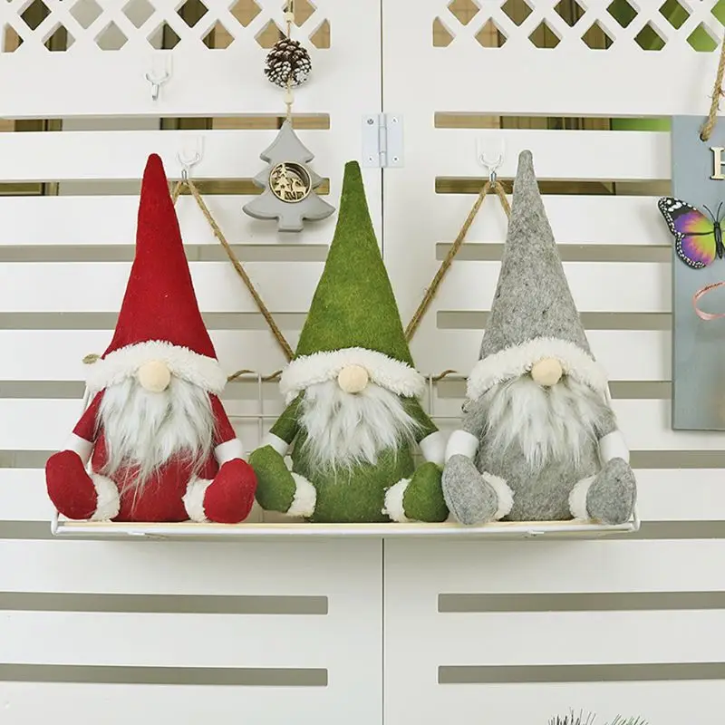 Счастливого Рождества Длинная с капюшоном шведский Санта гном плюшевые куклы украшения ручной работы эльф игрушка праздничные украшения для домашнего праздника