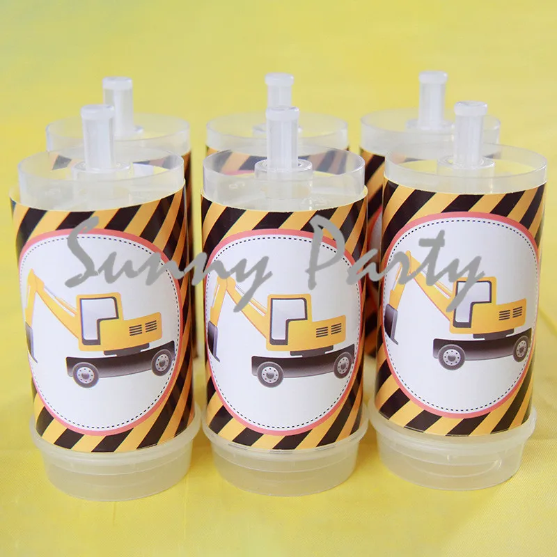 

6pcs/lot Cartoon Excavator Truck Theme Party Pushing Stickers Party Decoration Excavator Truck Baby Shower Party Supplies