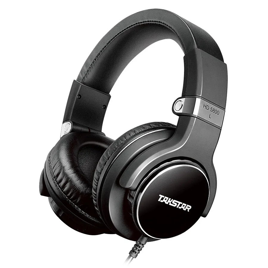 

Takstar HD 5800 Stereo Professional Monitor Headphone MFi Headphone 50mm Driver Diameter Control Button/ Microphone Black
