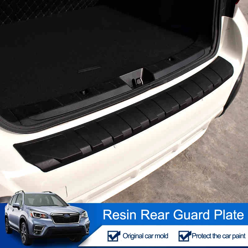 

QHCP Resin Trunk Trim Guard Plate Rear Bumper Protector Tail Strips Cover For Subaru Forester XV Outback 2013-2022 Car Styling