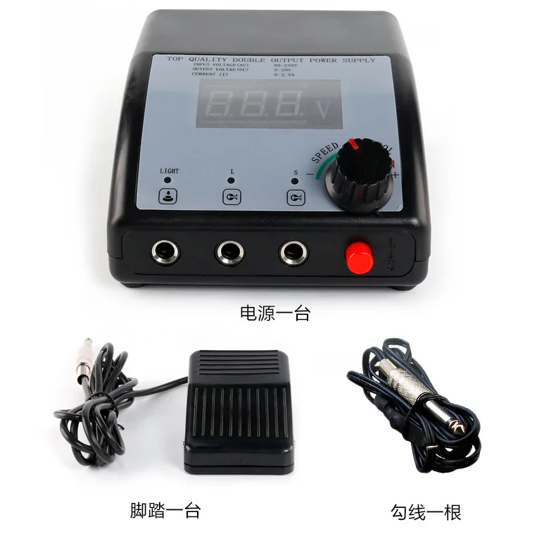 

LCD Digital Tattoo Power Supply Permanent Makeup Tattoo Eyebrow Machine Kit Adjustable Power +Foot Pedal +Hook Line
