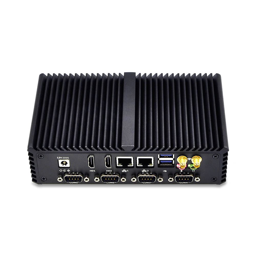 

QOTOM-Q310P 6 RS232, 2 RJ45, 3 Output Fanless industrial Computer 3215U 1.7G Dual core