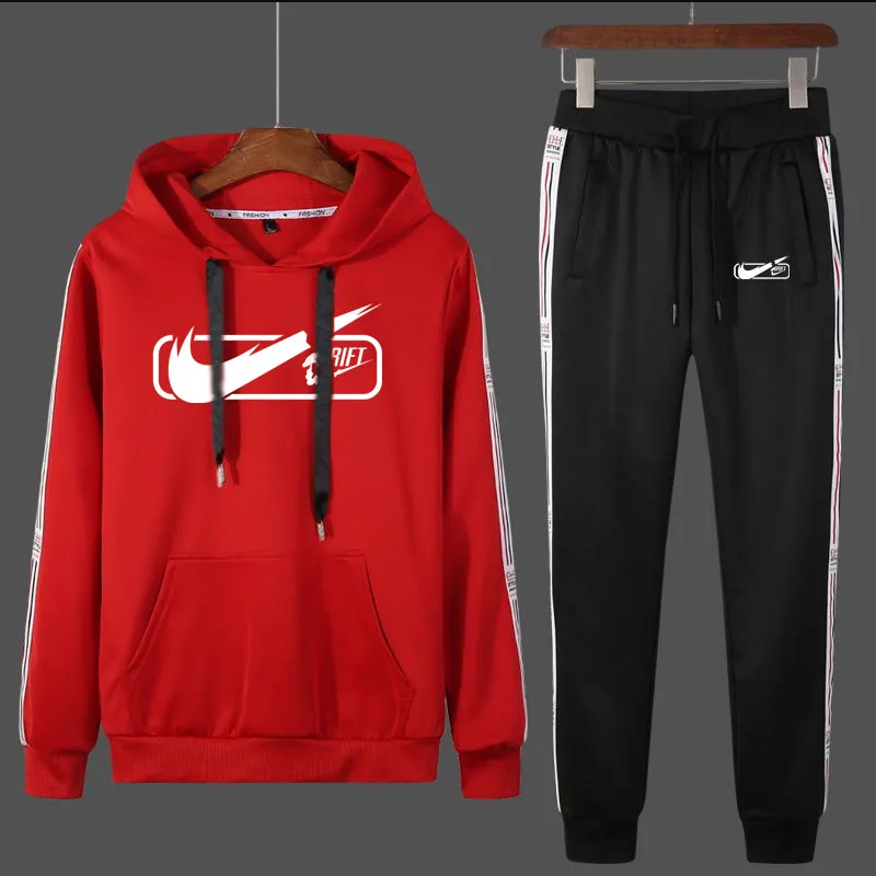 

2019 Men Sportswear Hoodies Set Spring Suit Clothes Tracksuits Male Sweatshirts Coats Track Suits Joggers Plus Size autumn