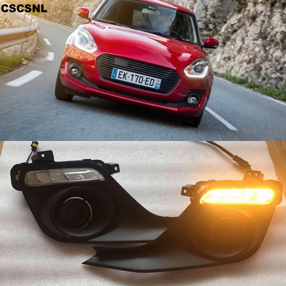 CSCSNL 2 шт. для Suzuki Swift 2017 2018 2019 12 В ABS чехол противотуманной фары DRL дневные ходовые