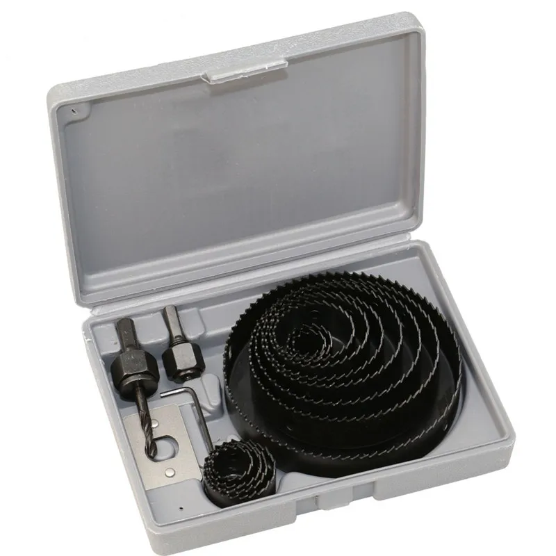 

8/ 11/ 16pcs/set Carbide Mandrels Saws Core Drill Bits Set Wood Twist Drilling Set 19-127mm Wood Metal Cutter With Box