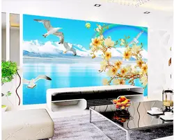Пользовательские фото 3d комната обои открытый Приморский цветы фоне стены домохозяйство 3d настенные фрески обои для стен 3 d