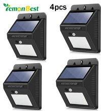 4 шт. Водонепроницаемый 20 светодиодный солнечный светильник Открытый датчик движения беспроводной солнечный светильник s для украшения сада Солнечная лампа