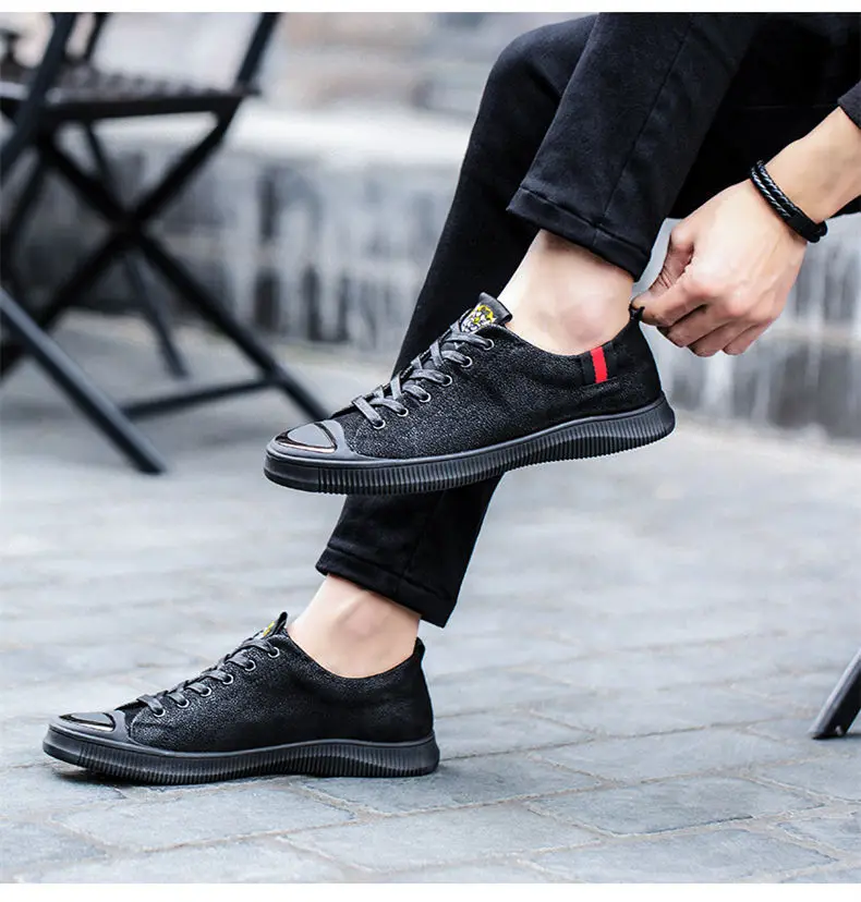 Brand Fashion Shoes Men Tiger 2018 Trending Casual Leather Rubber Sneakers High Top Black Lace Up Hot Sale Mens Shoe (9)