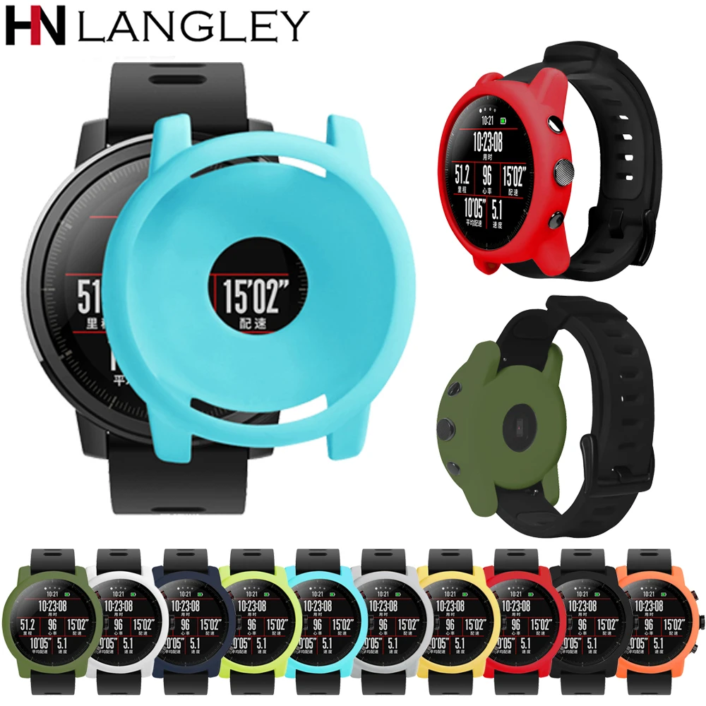 

Protector Shell for Xiaomi Huami Amazfit 2/2S Stratos Full Frame Soft Silicone Protective Case for amazfit 2 stratos Watch Frame