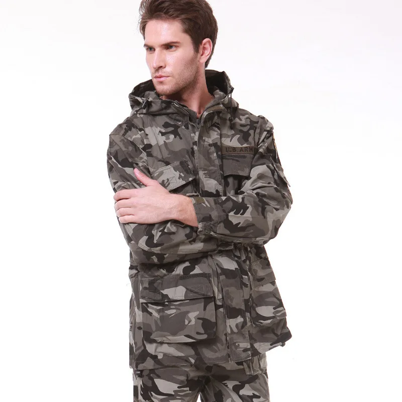 

Autumn Winter Plus Fleece Thick Warm Bomber Jacket Windbreaker Army Fans Outdoor Cycling Climbing Training Camouflage Pilot Coat