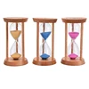 Marco de reloj de arena de vidrio y madera para sala de estar, reloj de arena hecho a mano, temporizador de cocina para el hogar, 3 minutos ► Foto 1/6