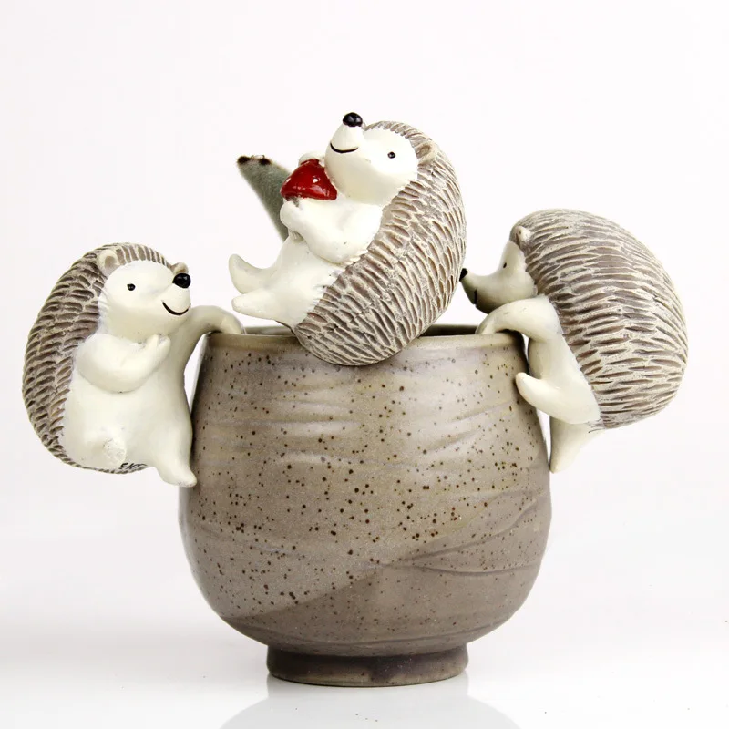 Resin Animal Figurines for Microlandschaft Potting Meaty Planter Decoration Creative Climbing