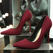 Ou Mo brand European and American fashion 11cm High heels women?s sandals Suede Solid color pointed toe strap female Single shoe Ou Mo brand European and American fashion 11cm High heels women?s sandals Suede Solid color pointed toe strap female Single shoe