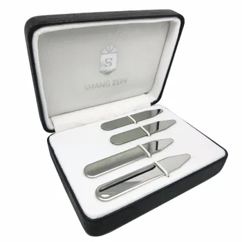 

SHANH ZUN Metal High Polished Stainless Steel Collar Bones for Men's Dress Shirt 4 Pcs 2 Size 2.2"/2.5"