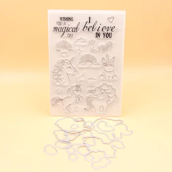 

KLJUYP Magical Unicorns Stamp Metal Cutting Dies Stencils for DIY Scrapbooking/photo album Decorative Embossing DIY Paper Cards