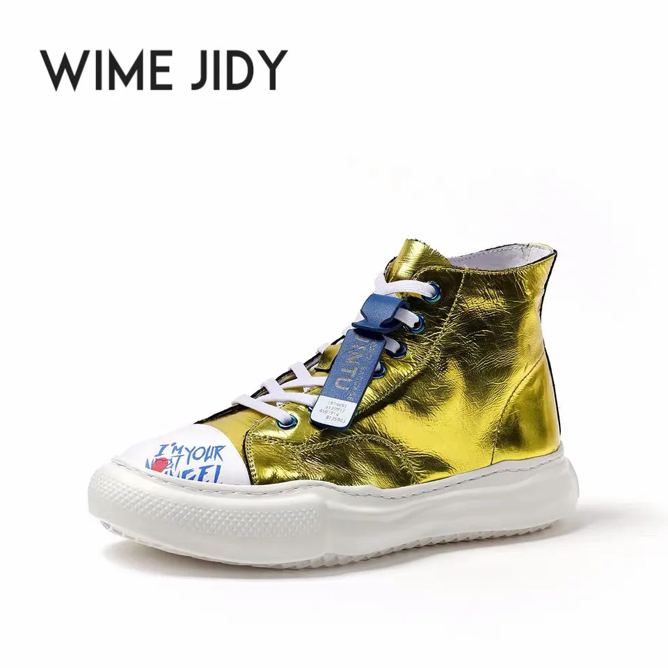 

Ladies Sneakers High Top 2019 Fashion Graffiti Hiphop Women Boots Ankle Genuine Leather Womens Booties Schoenen Vrouw Echt Leer