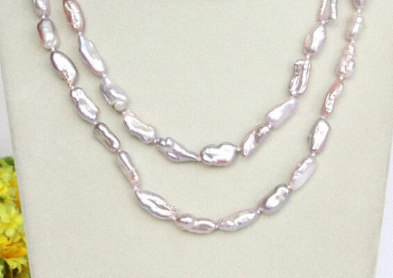 

Jew3116 Genuine 49" 16mm purple Reborn keshi pearls necklace