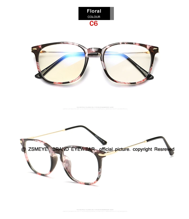 Zsmeye бренд TR90 с защитой от синего света очки для чтения очки защитные очки титановая оправа компьютерные игровые очки Женская и мужская обувь - Цвет оправы: C6