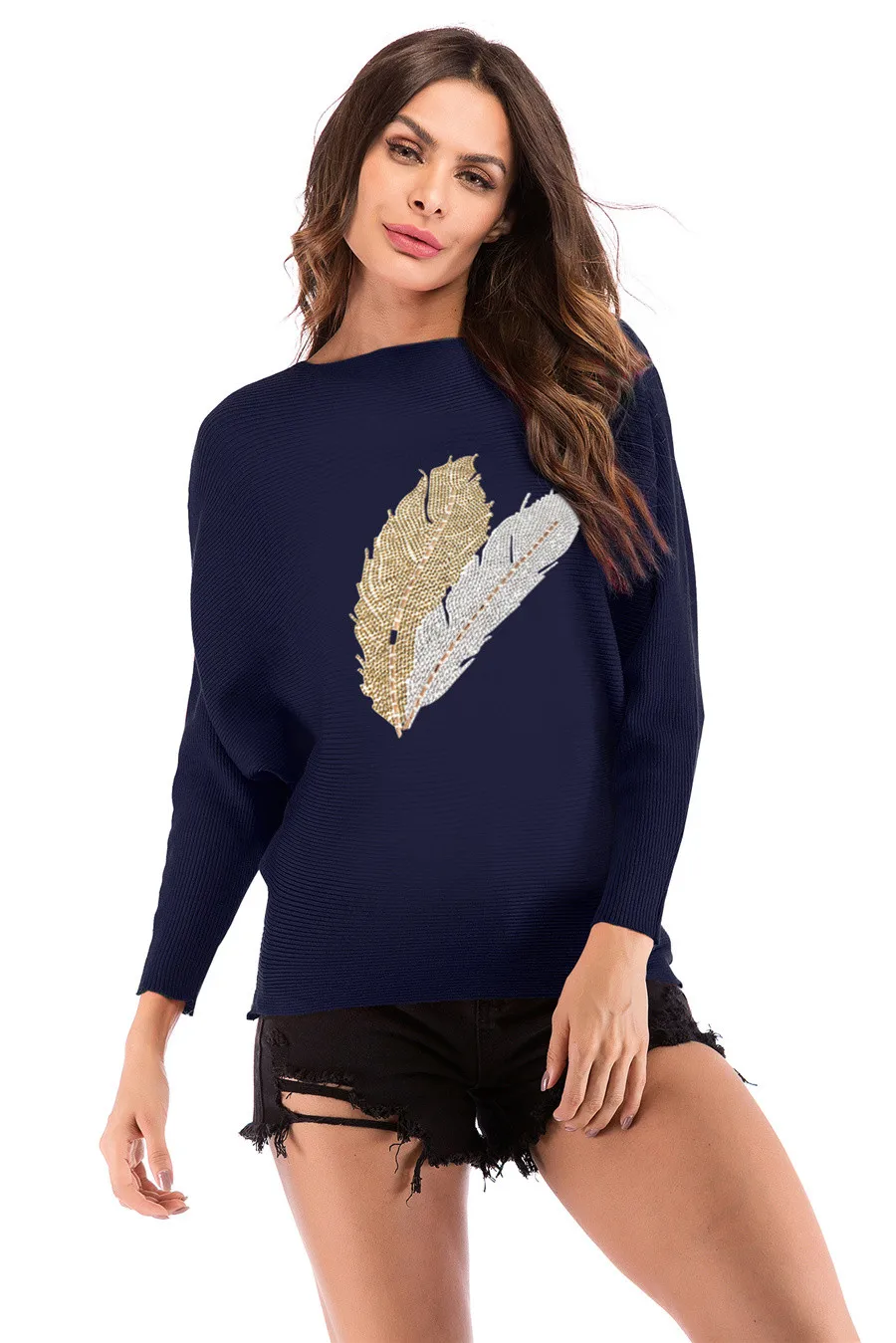 Gladiolus 2018 Autumn Winter Sweater Women Long Sleeve Rhinestone Pattern Slim Knitted Christmas Sweater Women Jumpers Pullover (77)