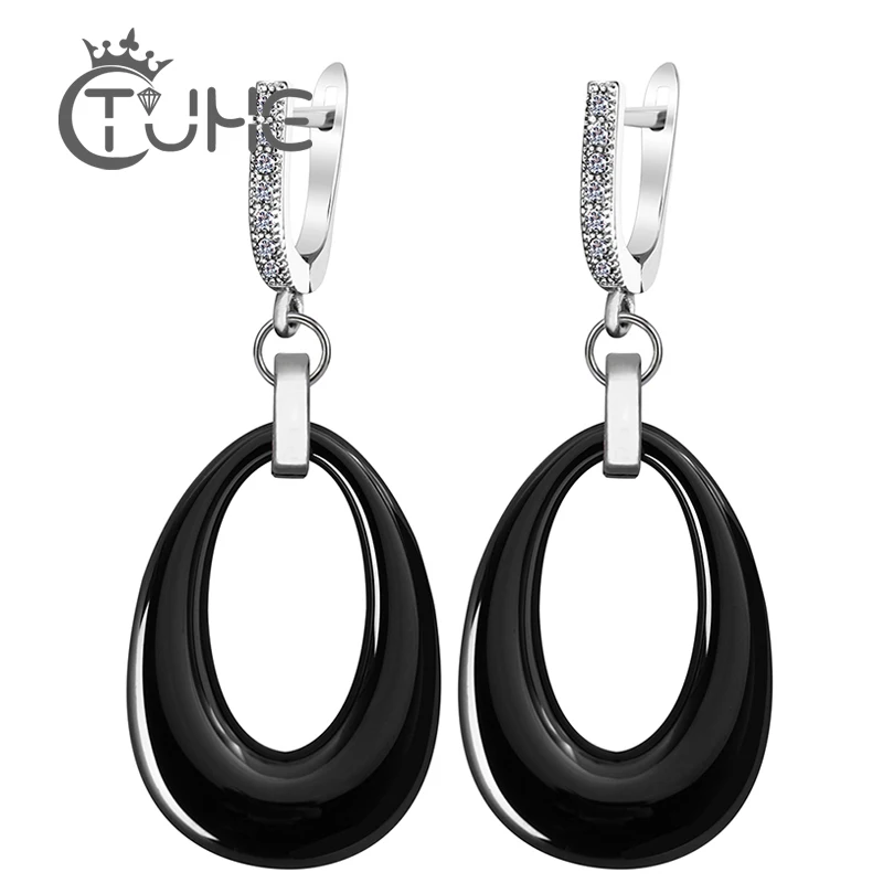 Элегантные модные женские серьги, массивные ювелирные изделия, здоровые большие овальные керамические серьги для женщин, свадебный подарок