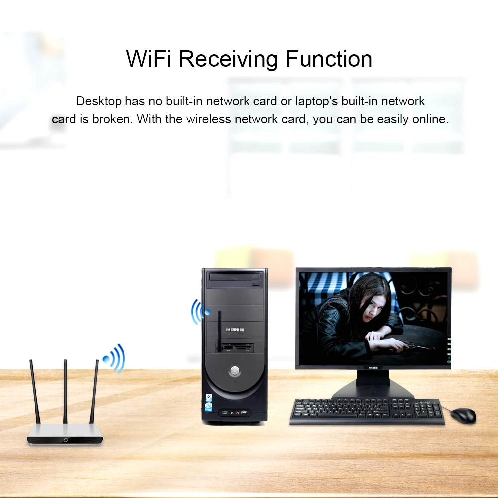 CHIPAL USB Wifi адаптер 150 Мбит/с Wi fi 2 4 ГГц Антенна Ethernet ПК Lan ключ AC приемник|Сетевые