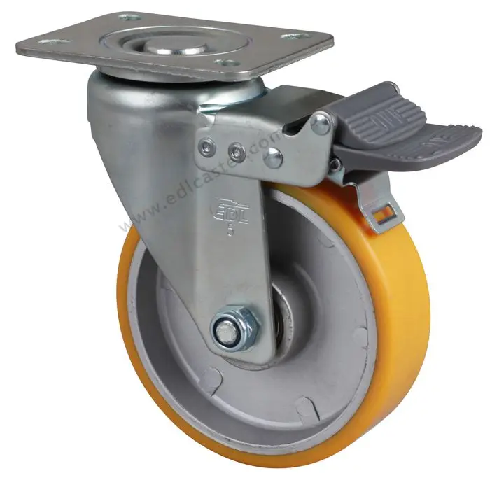 1PC EDL Heavy Duty 5 Inch Casters Wheels 300Kg Polyurethane PU Wheels